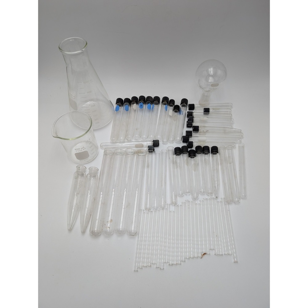 Vintage Pyrex Kimax Labware Glass Lot Test Tube's Mixed